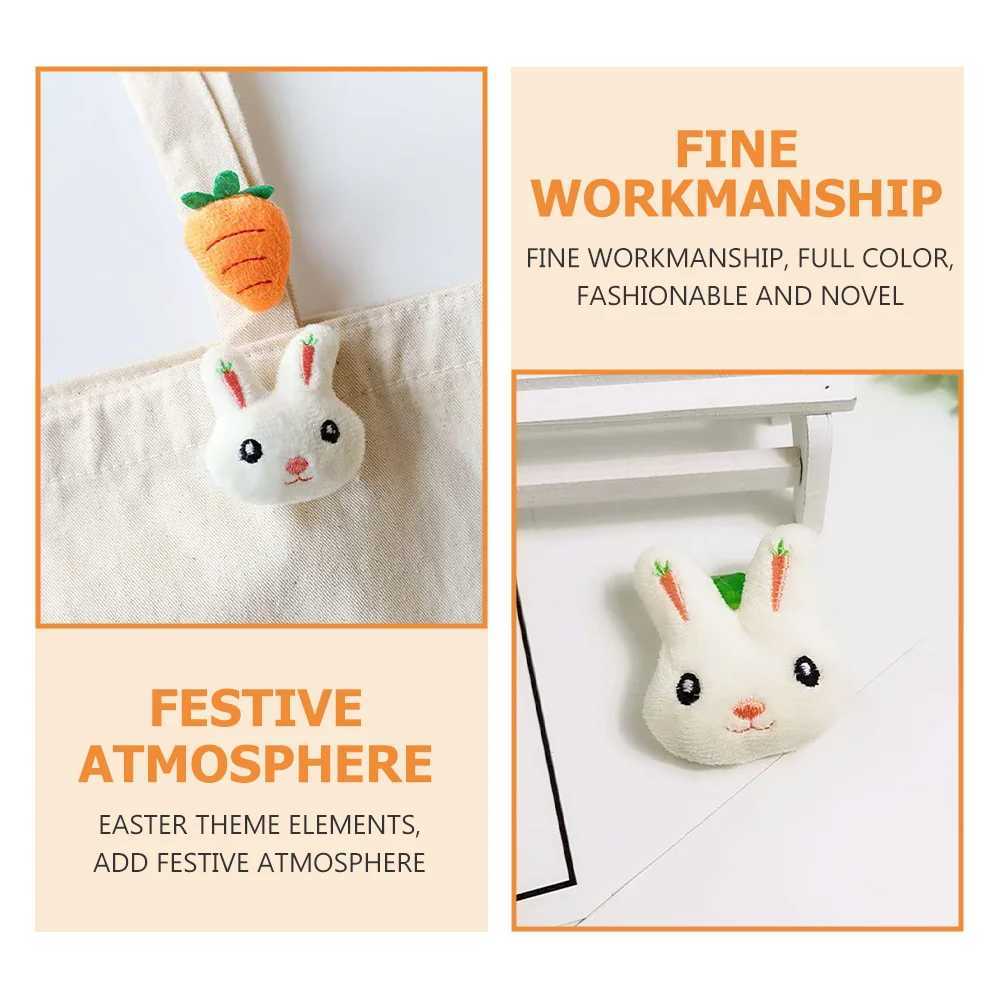 12 Carrot Rabbit Breasts Easter Chest Cartoon Gifts Plush Clothing Props Metal Decoration Childrens Rabbit Design Breasts W240815