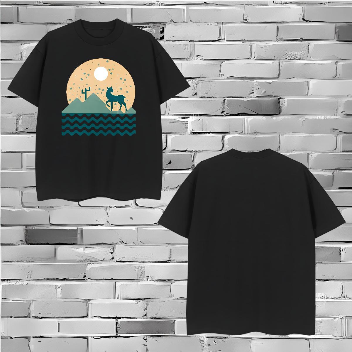 Designer Men T Shirts Deer Short Sleeve O-Neck Casual Daily Wear Custom Print Plus Size 230g Pure Cotton Mens Tshirts Wholesale Polos