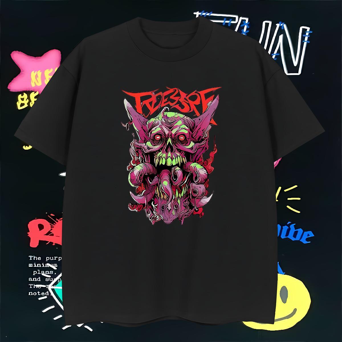 T-Shirts 230g Cotton Rock Hip Hop Street Breathable Crew Neck Custom Cartoon Mens Tshirts DIY Customized Brand Tops Shirt