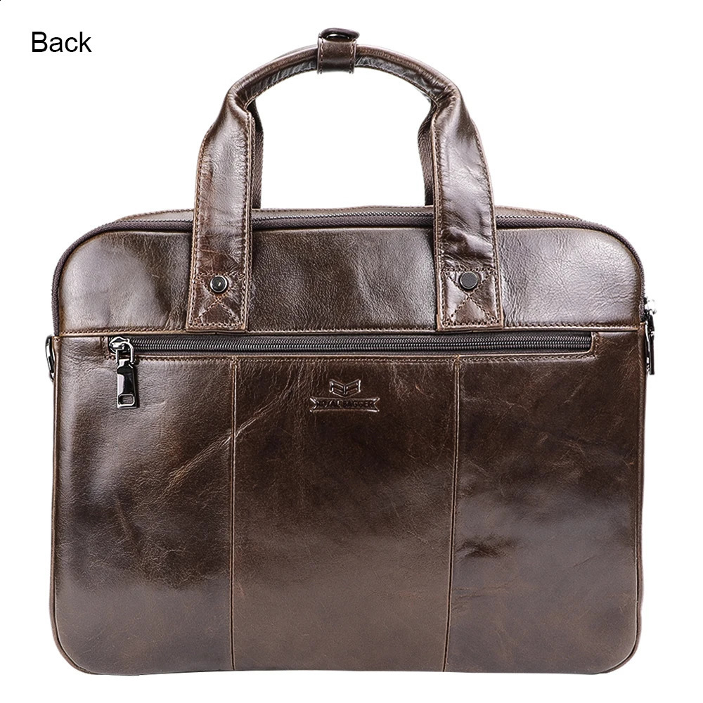 Royal Bagger 15.6 Laptop Briefcases for Men Genuine Cow Leather Business Shoulder Messenger Bag Vintage Casual Handbags 1512 240813