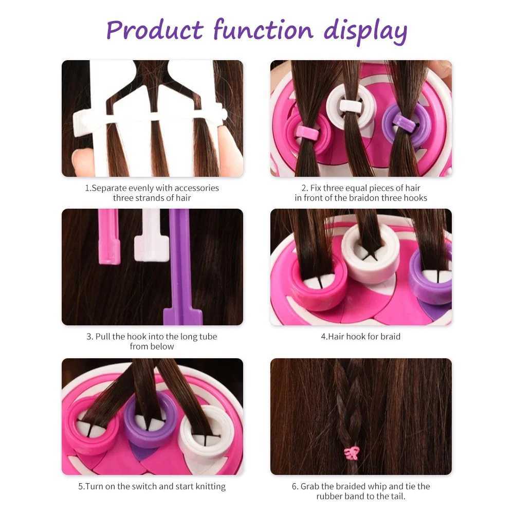 Automatic hair knitting machine electric DIY hair knitting machine twisted knitting roll twisted knitting styling tool girl gift hair tool W240814