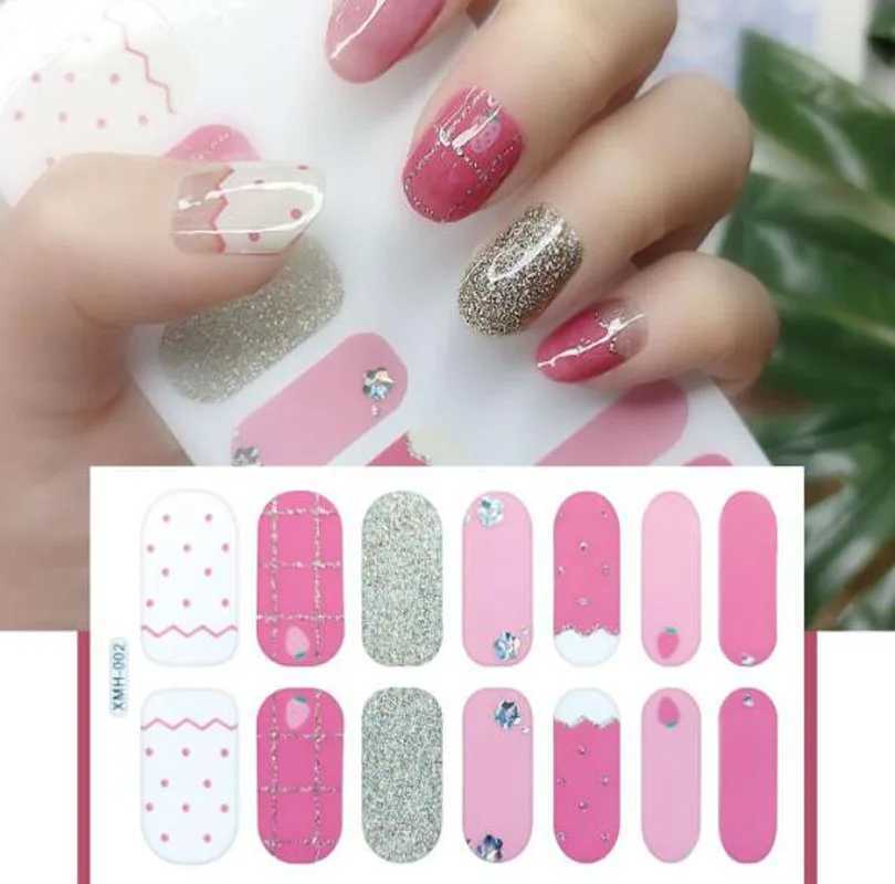 Summer Newest Nail Sticker Waterproof Self-adhesive Flowers Full Cover Nail Wraps DIY Beauty Finished Fake Finger Nail Art DecalXJ240814