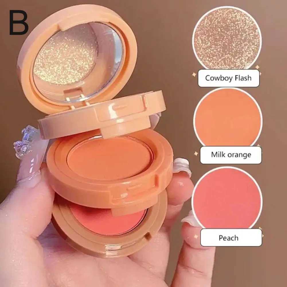 3 In 1 Matte Highlighter Blush Palette Blush Contour Palette Hairline Brow Powder - Brighten Matte Face Glitter Makeup Cosmetics Y240815