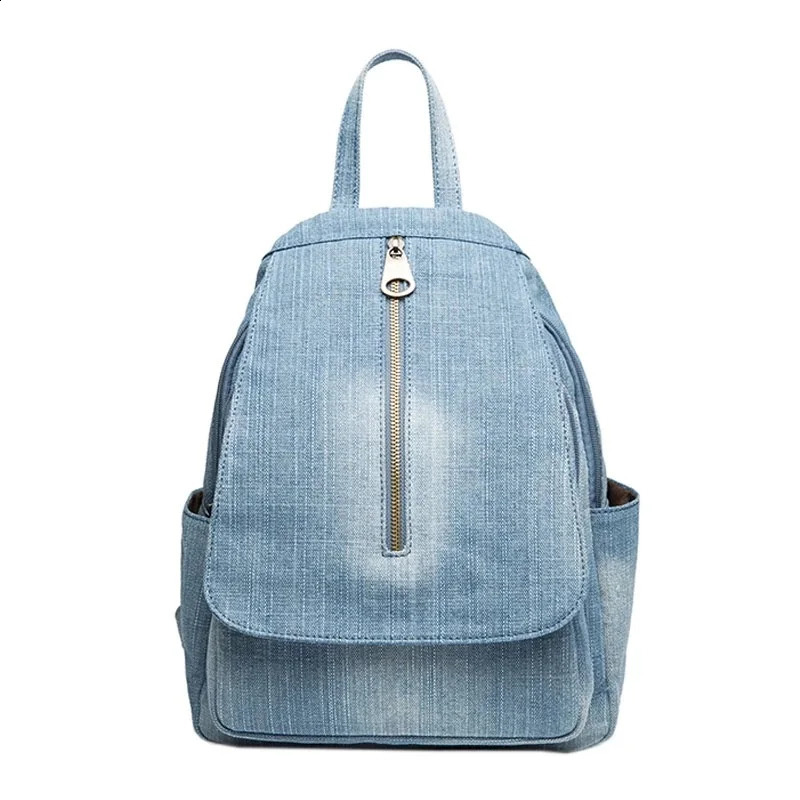 Blue Denim Canvas Women Backpack Big Capacity High Quality female School Bag Casual Jeans Travel shoulder Bag Rucksack Mochila 240813