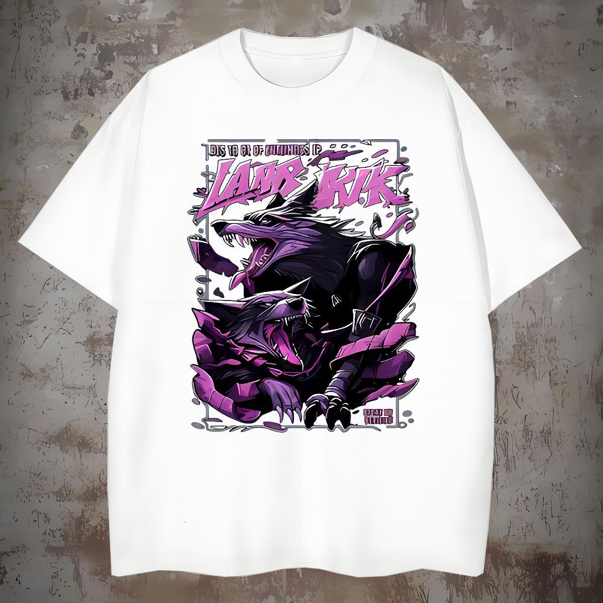 Comfortable Mens T Shirts wolf Breathable Outdoor DIY Printed 100% Cotton 230g Tshirt for Man Woman Customized Tees