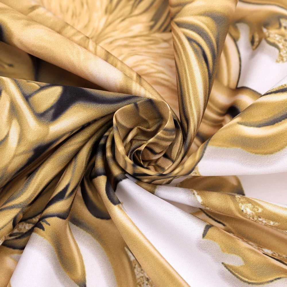 Hairdressing shawl with retro pattern lion waterproof barber dress professional anti-static hair salon fabric W240814