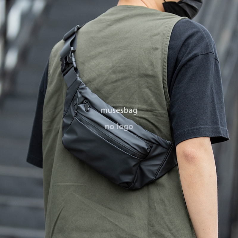 New high quality manufacturers promote men's single shoulder crossbody bag fashion brand travel bag zipper waterproof men's chest bag