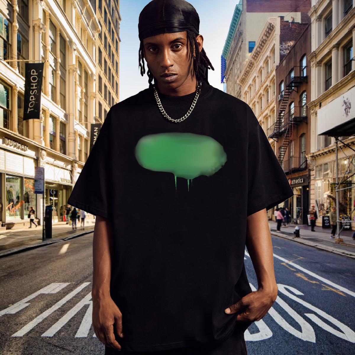 T-Shirts for Men 100% Cotton 230g dialog box Daily Outfit Crew Neck Oversized 4XL Men Tops Tees Fashion Designer Popular Clothes
