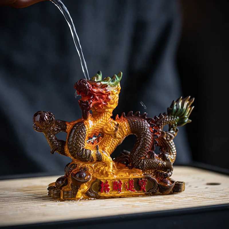 Tea Table Decoration with Color Changing Tea Pet Dragon Ornaments Chinese Mascot for Tea Ceremony AccessoriesXJ240814