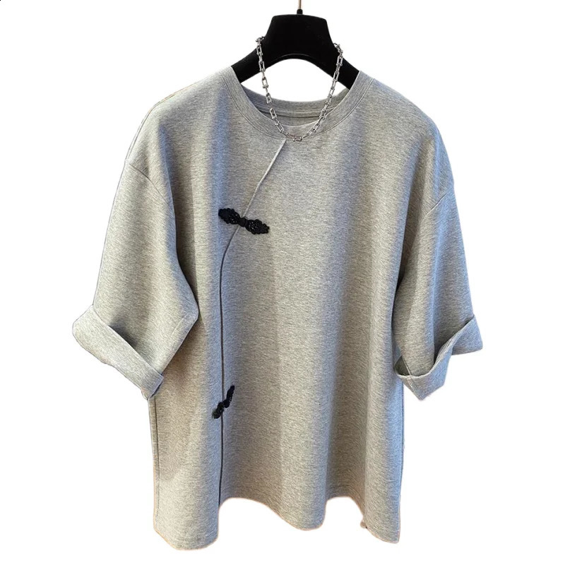 Summer Round Neck Womens Tshirt Chinese Style Short Sleeve Fashion Loose Top Casual Edition 240814