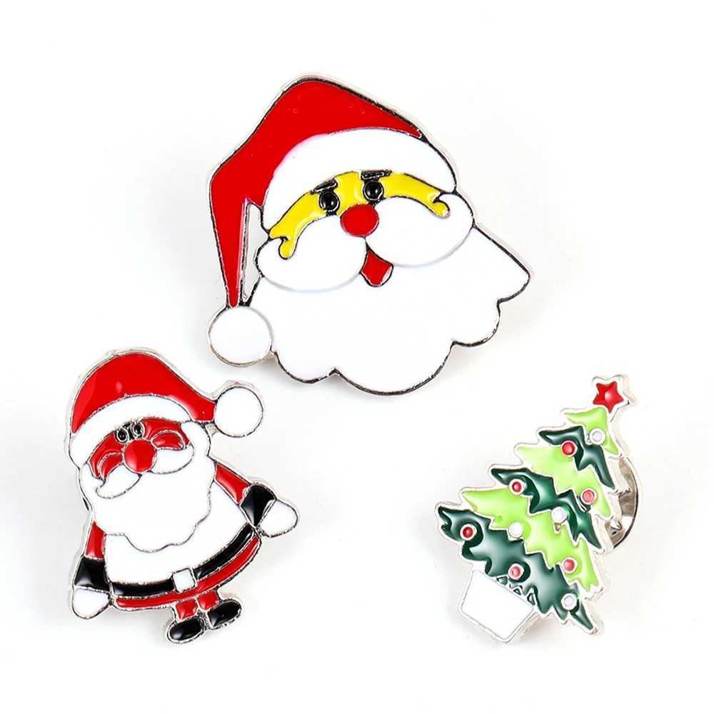 Merry Christmas Christmas Tree Snowman Reindeer Hat Enamel Pin Pack Collar Badge Childrens Friends Party Gifts W240815