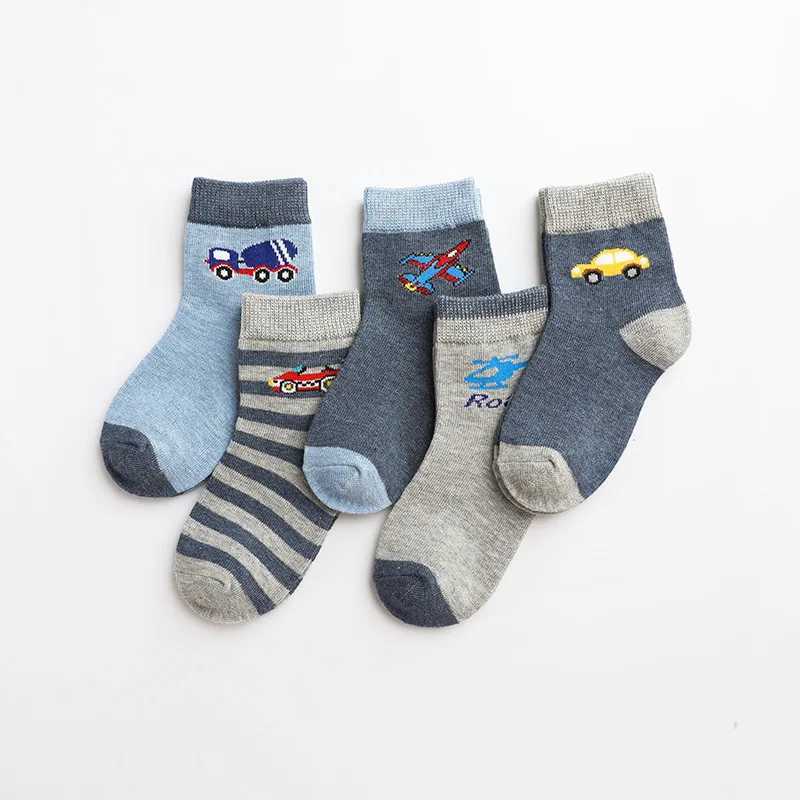 5 pairs/batch of childrens soft cotton socks for boys and girls cute cartoon style for teenagers fashionable and warm 1-12 autumn and winter new child