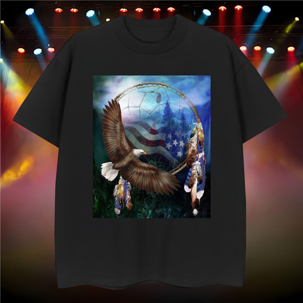Unisex T shirt eagle Round Neck Short Sleeve Casual Daily Wear DIY Printed 230g Pure Cotton Couples T Shirts DIY Customized Polos