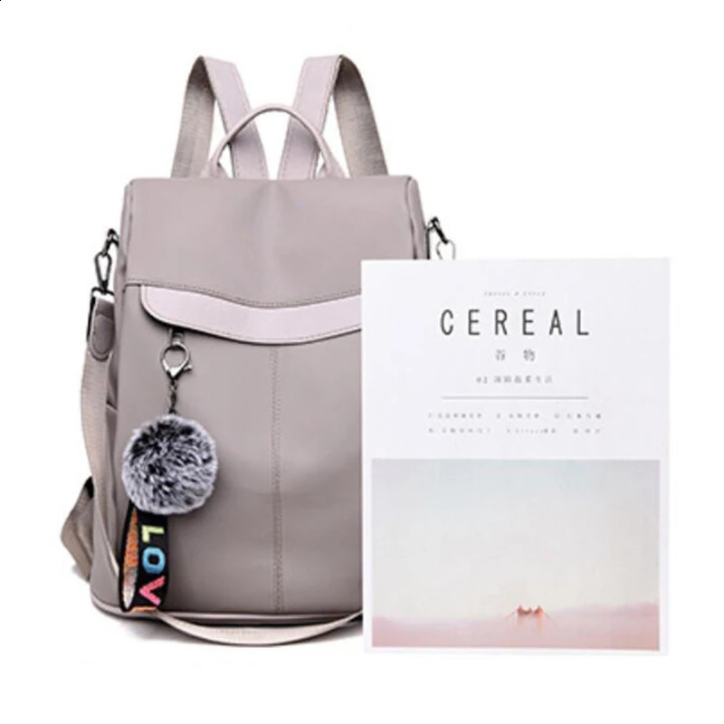 Waterproof Backpack For Women Fashion Oxford Rucksack Hairball Tassel School Bag Travel Large Capacity Female Mochila 240814