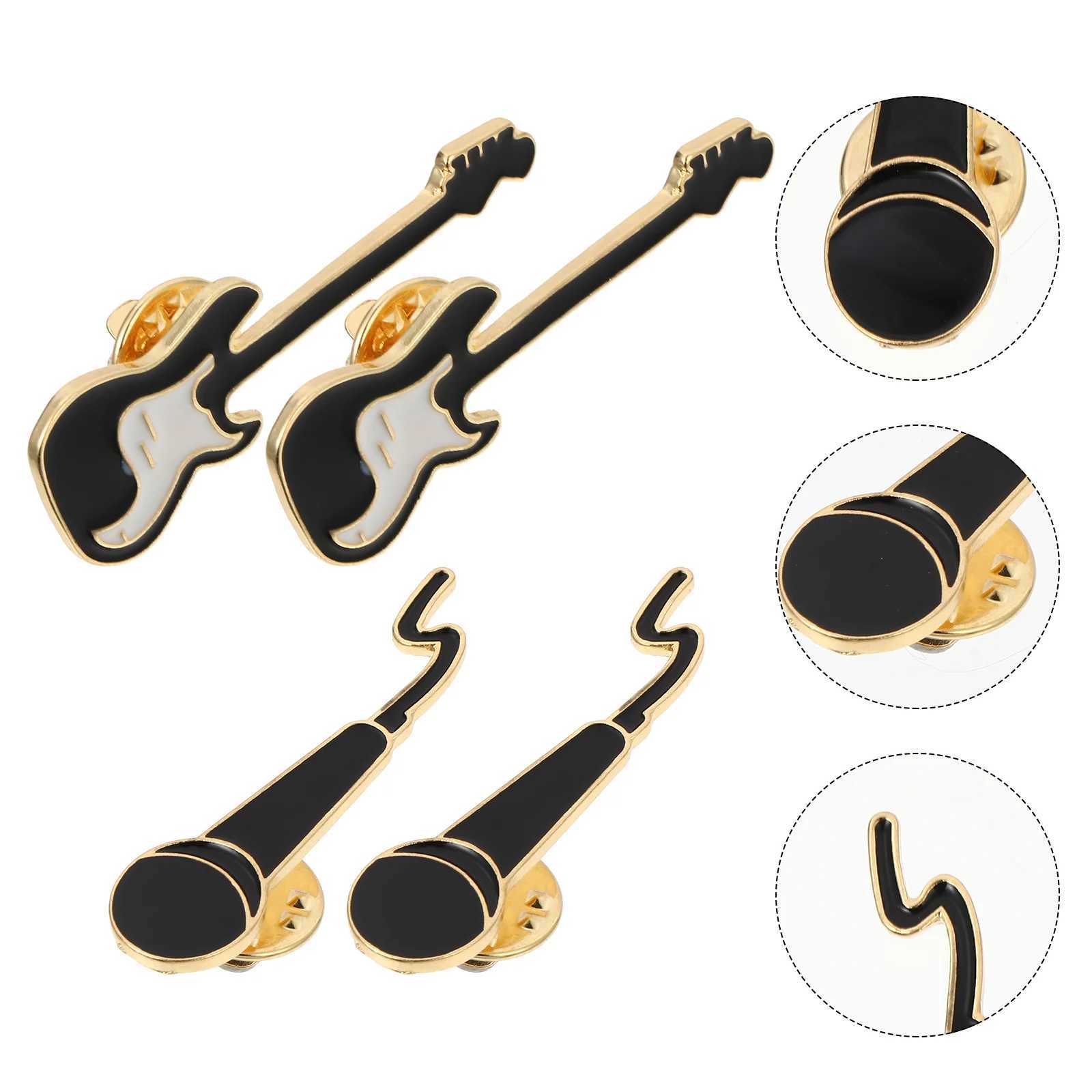 Guitar microphone brooch decorative alloy brooch womens clothing brooch W240815