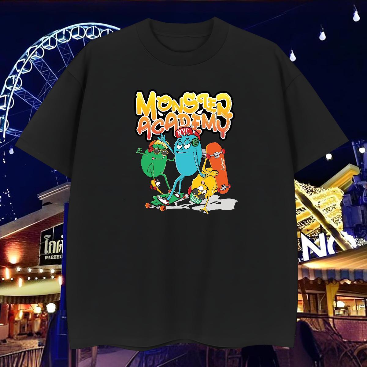 T-Shirts for Men 230g 100% Cotton plush Hip Hop Breathable Crew Neck Anime Print Men Tees New Brand Clothings