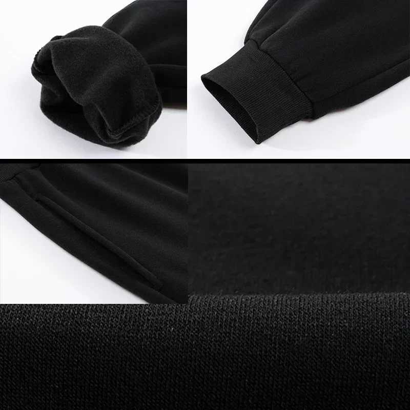 New mens sports pants autumn and winter printed wool warm jogging pants mens outdoor sports clothing Harajuku streetwear casual TrousersW240725