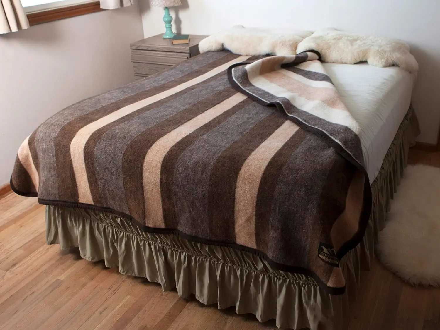 Y100% Natural Alpaca and Merino Wool Blanket Andean Collection - Thick Soft and Warm Rustic Woven Blanket Y240815