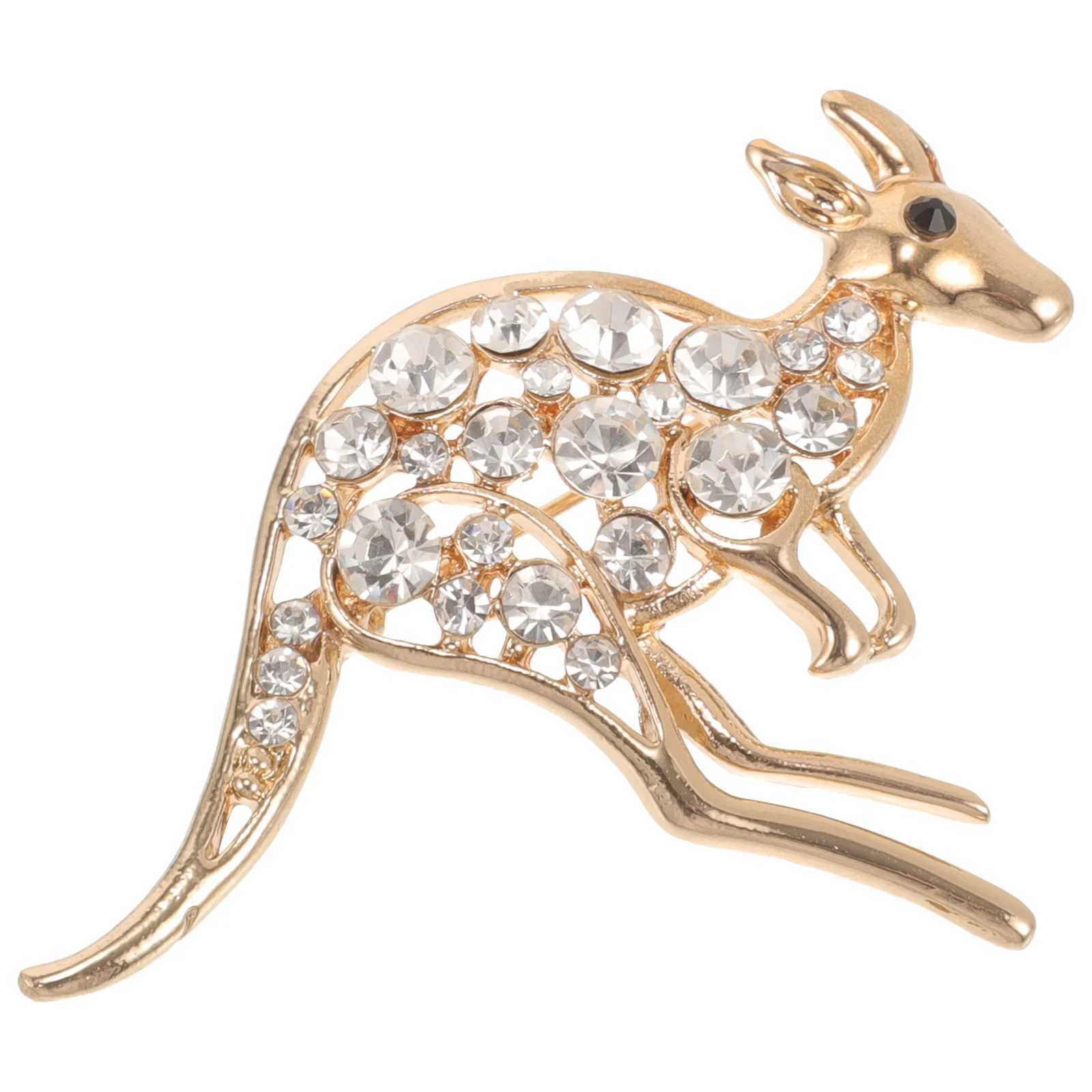 Kangaroo lapel pin jewelry rhinestone brooch alloy brooch accessory silver W240815
