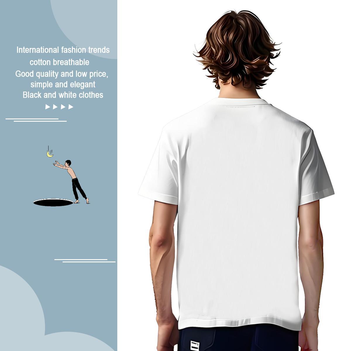 Man T Shirts 230g Cotton portrait Casual Breathable Short Sleeve Anime Men Clothes T-Shirt Fashion New Wholesale Wear