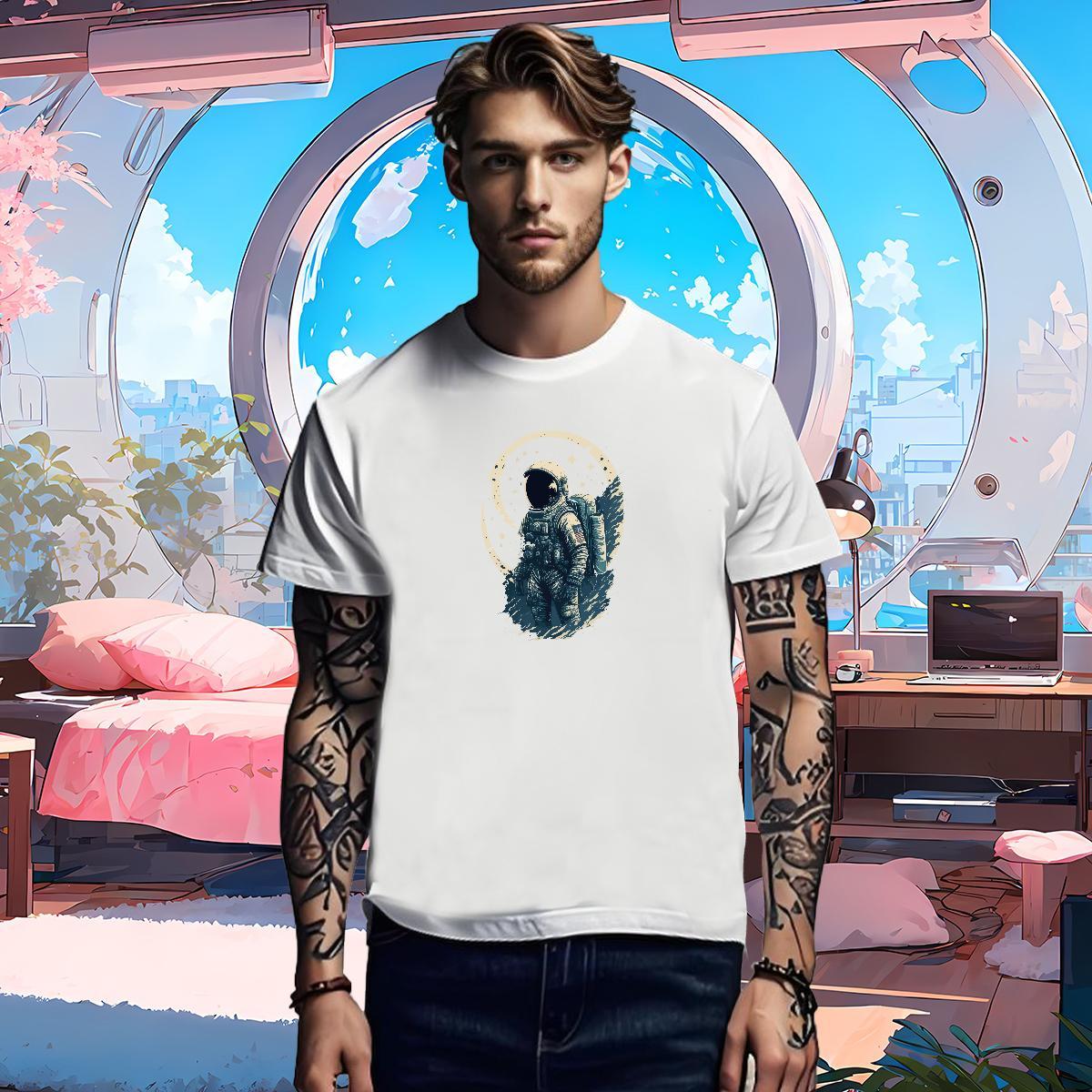 T-Shirts 230g 100% Cotton universe Beach Crew Neck Custom Cartoon Men Tshirts Wholesale Loose Fit Polos