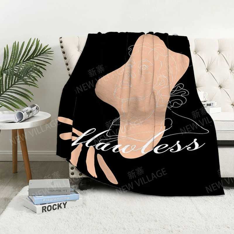 Home decoration plush Sofa blanket Morandi lines and flowers Bedspread on the bed fluffy soft blankets thick blanket for winte Y240815