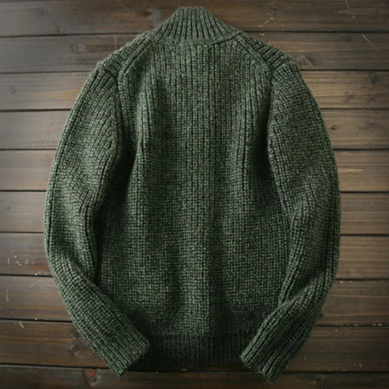 Men Thick Vintage Knit Cardigan Sweater Korean Casual Fashion Warm Single Breasted Sweater Autumn Winter Male Slim Sweater Coat 240814