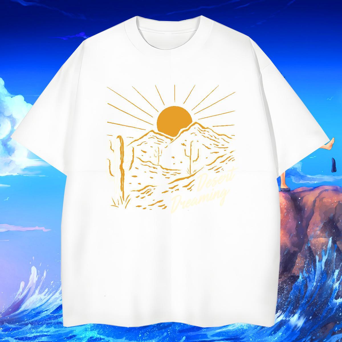 Wholesale Mens Tshirts Street 100% Cotton 230g Custom Cartoon Breathable Short Sleeve sun T-Shirts for Men New Tops Tees