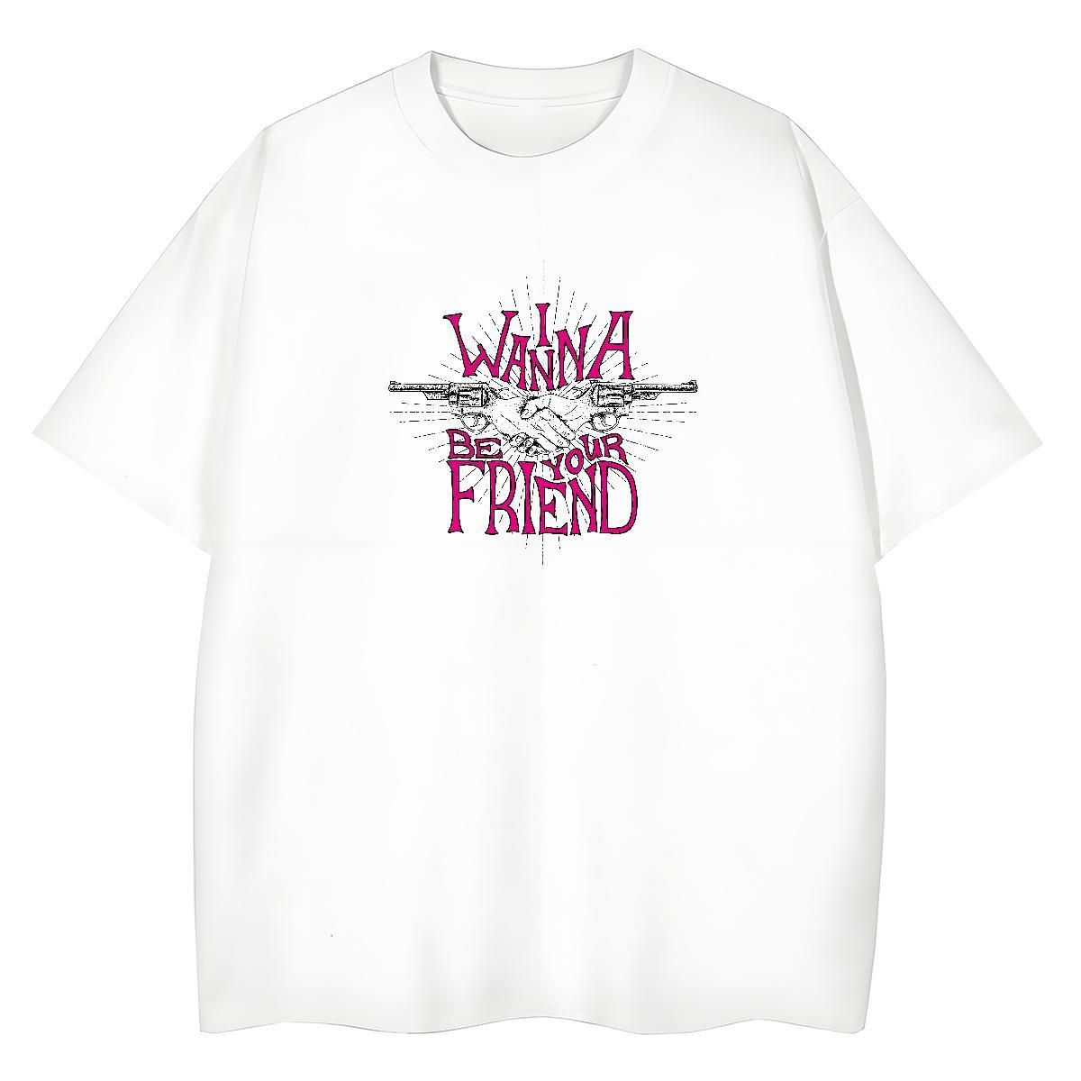 Popular T shirt pistol O Neck Short Sleeves Street Wear DIY Printed 230g 100% Cotton Men Tees New Arrival Tops Tees