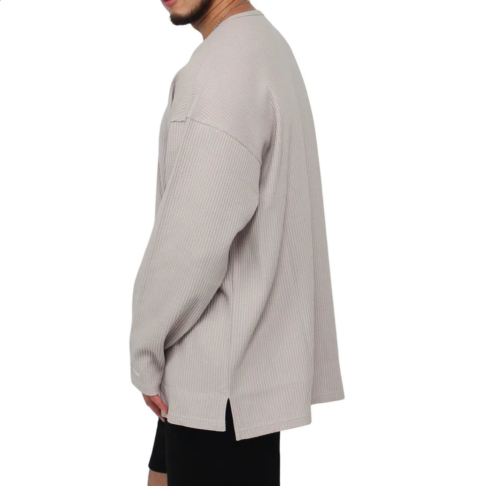 High quality Loose T-shirt Men Gym Fitness Long Sleeve Shirt Male Running Sport Tees Tops Fashion Streetwear Sweatshirt Apparel 240814