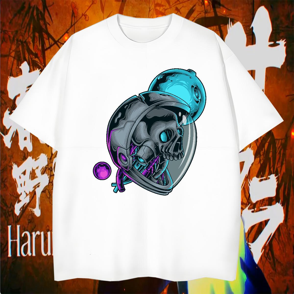 T Shirt For Man 230g Pure Cotton planet Daily Outfit O Neck Short Sleeves Anime Men Tshirts Free Shipping Cool Design Tee Shirt