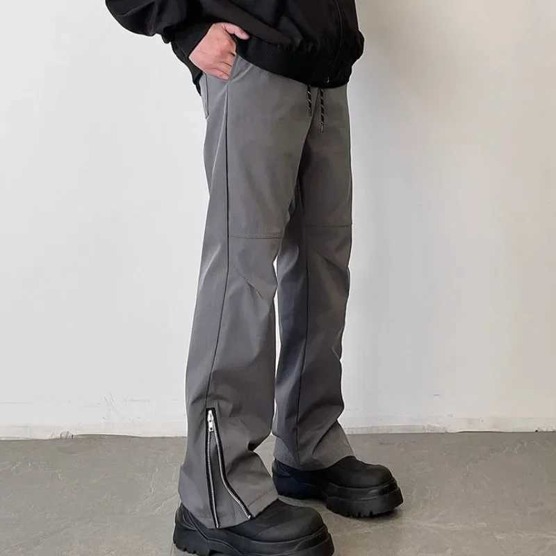 Punk Baggy Pocket ultra-thin fit loose custom mens Trouser office zipper business casual pants mens casual pantsW240725