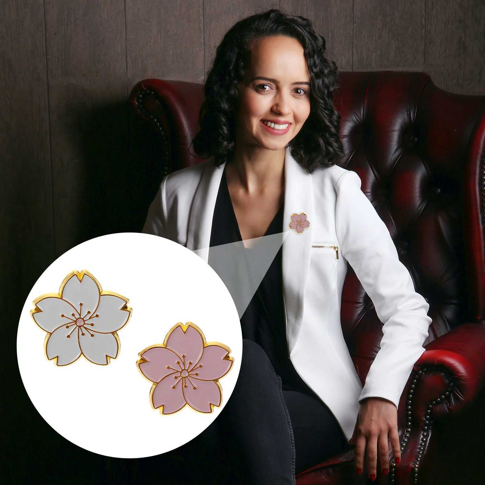2 pieces of Japanese style Brooch clothing fashionable cherry brooch exquisite and fashionable flower alloy party dress decoration W240815