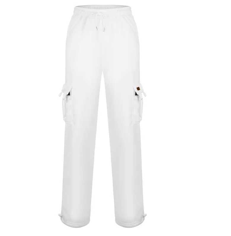 Autumn and Winter Mens Freight Pants Work Pants Stretch Waist Loose Multi Pocket Casual Pants Outdoor Sports Pants S-5XLW240725