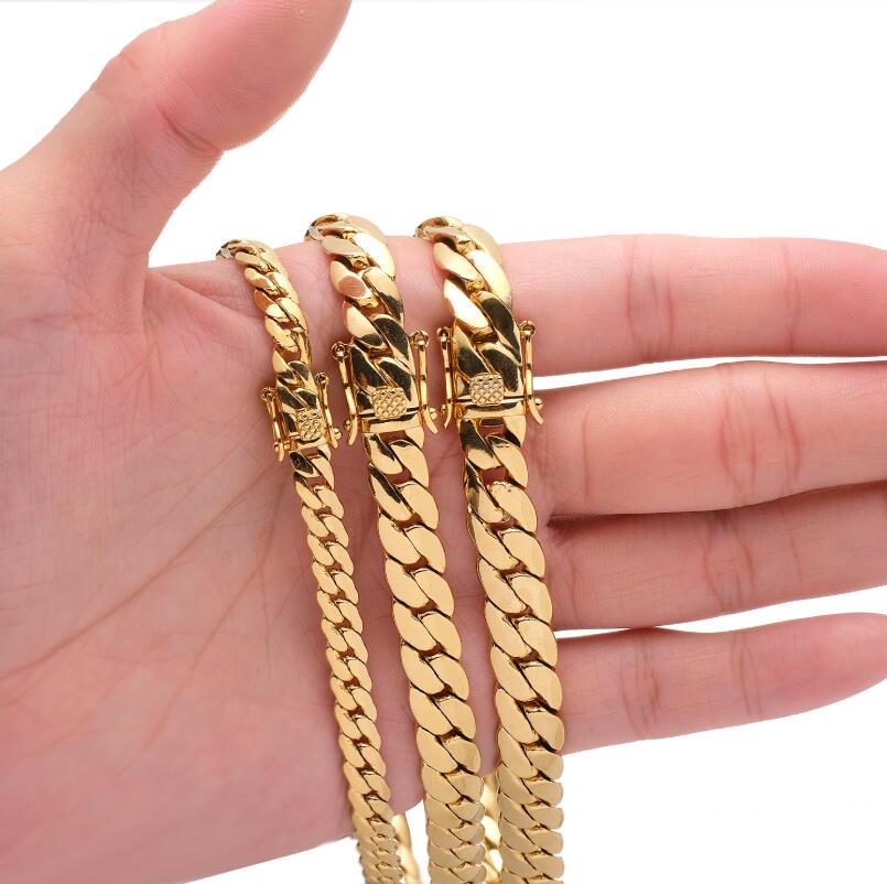 Gold Fill Cuba Hiphop Simple Fashion Jewelry High Quality Ladies Men Whip Necklace For Lover Gift