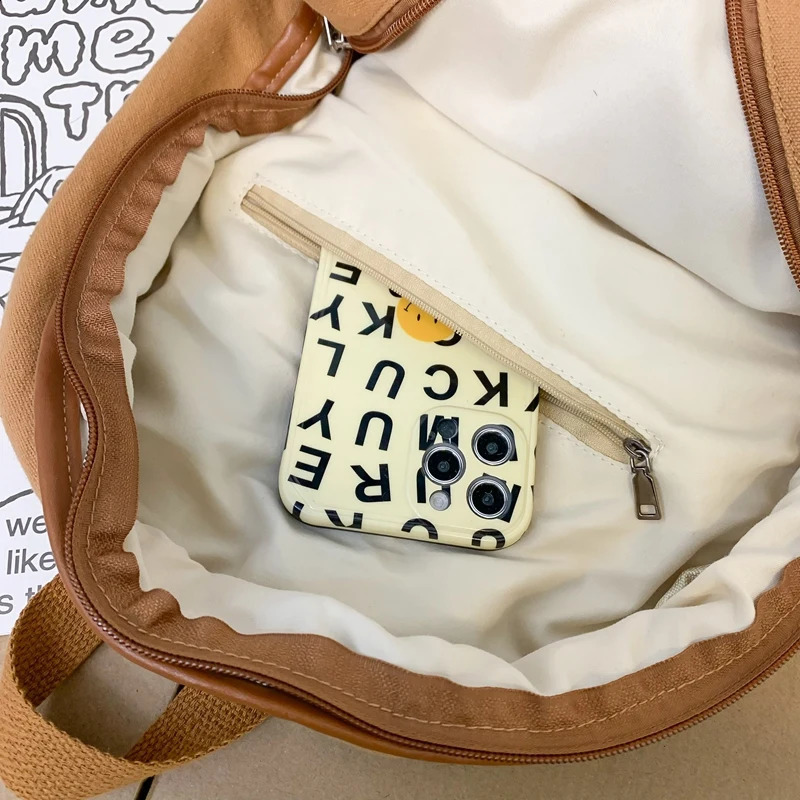 Trendy Female Canvas Laptop College Backpack Cool Lady Vintage Book Bag Women Cute Student Backpack Fashion School Bags 240813