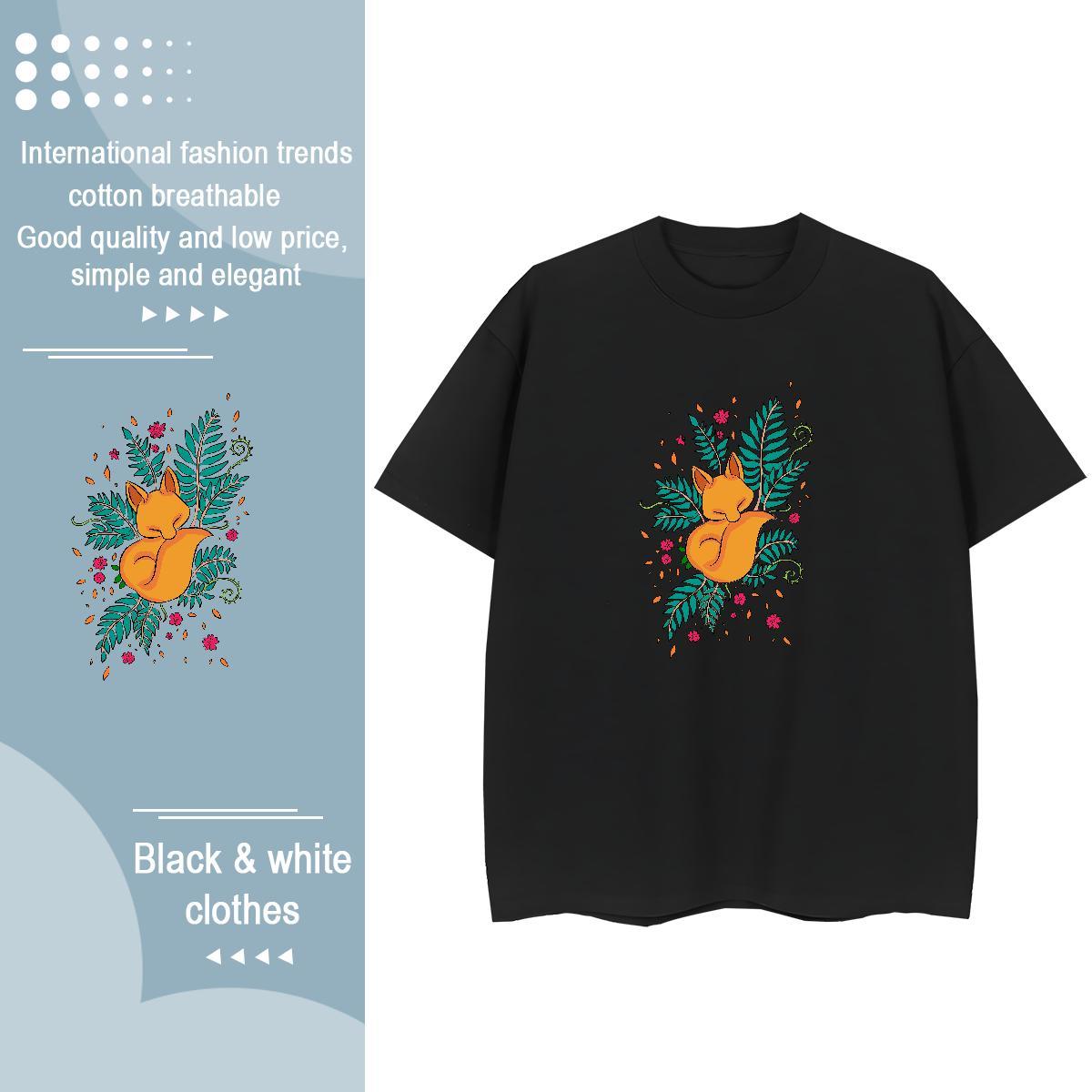 Designer Mens T Shirts fox Breathable Short Sleeve Home Outdoor Customized Print 230g Pure Cotton Tshirts Designer Fashion Tops Tees