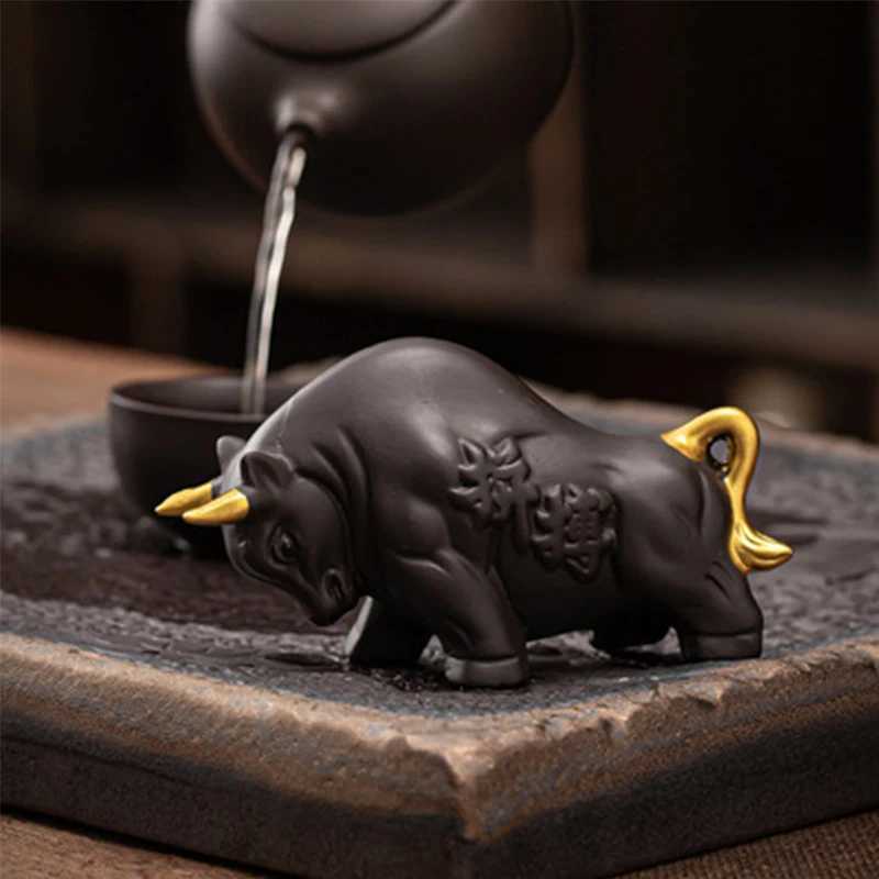 LIZAOTAO China Yixing Zisha Tea Pet Tea Set Decoration Tea Ceremony Accessories Zisha Cow Tea Set Handicraft DecorationXJ240814