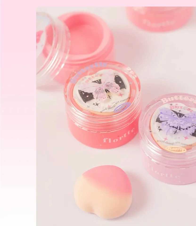 Flortte Airy Cream Blush Butterfly Smoothness Composite Powder Blend Nude Blush Natural Brighten Skin Makeup Palette Y240815