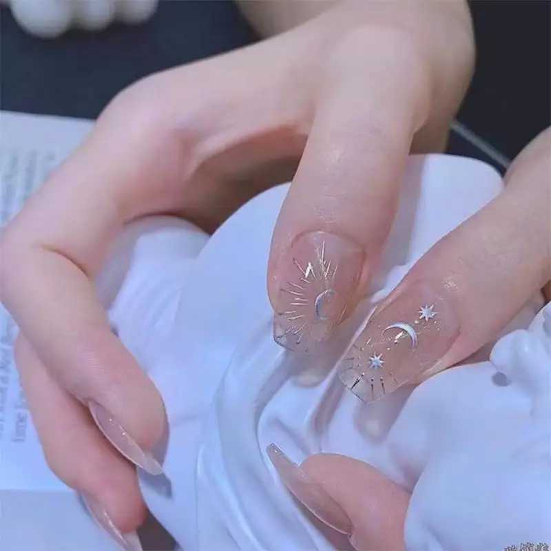 Bronzing Heart Stickers for Nails Gold Sliver Laser Butterfly Star Moon Adhesive Sliders DIY Nail Art Accessories Deco GLBTF-SXJ240814
