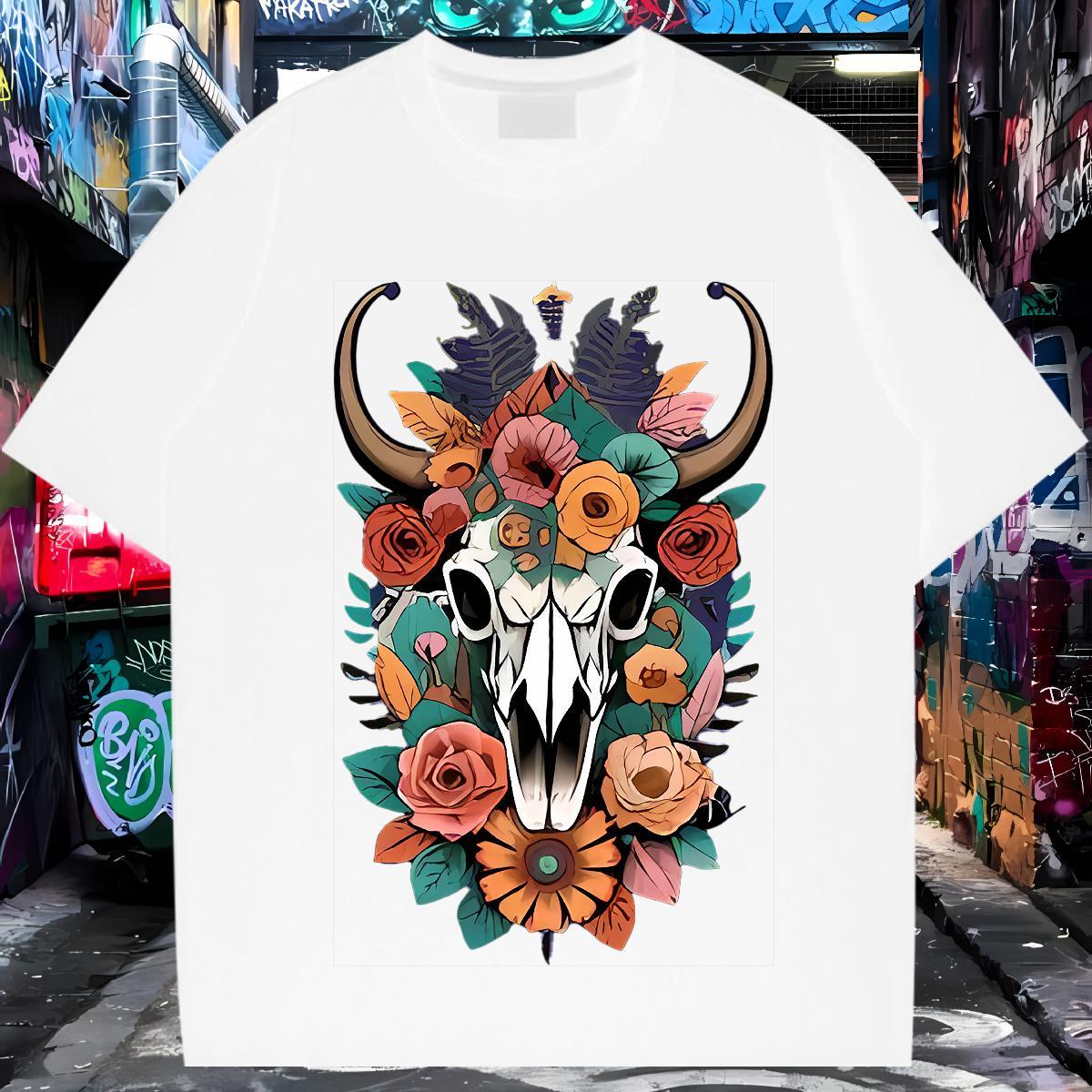 Free Shipping T-Shirts sheep Breathable Crew Neck Daily Outfit Custom Print Oversized 230g Pure Cotton Men Tees Fashion Designer Tops Shirt
