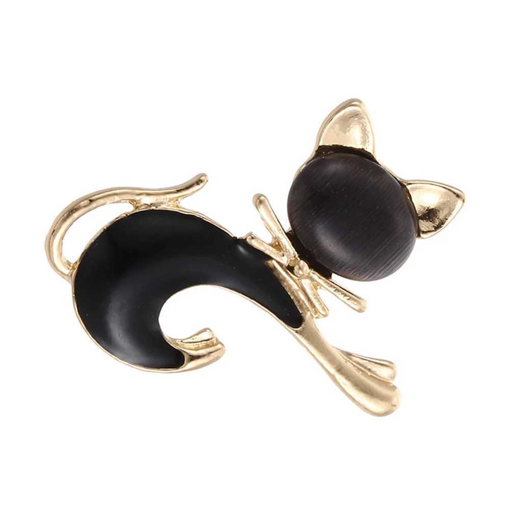 Elegant brooch alloy lapel brooch jewelry accessory brooch gift (black cat shaped) W240815
