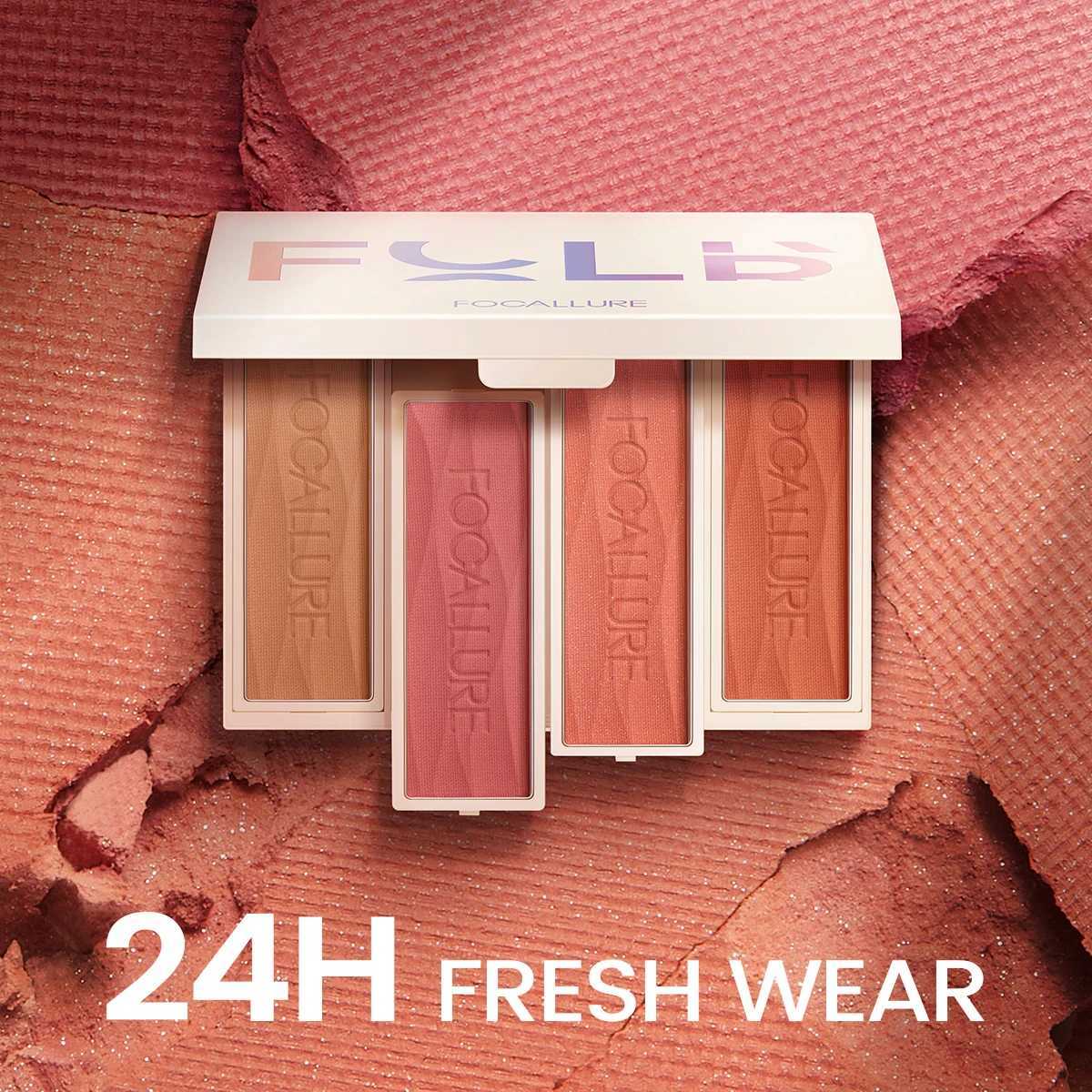 FOCALLURE Multi-use DIY Blusher Palette Waterproof Long-lasting High Pigment Natural Face Blush Powder Makeup Women Cosmetics Y240815