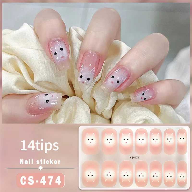 Flower Full Cover Nail Sticker Press on Full Nail Wraps Adhesive Long-Lasting Manicure Quick Nail Design Decals for Nail StarterXJ240814