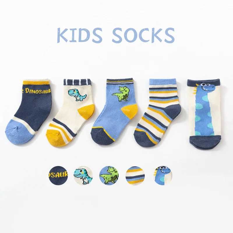 5 pairs of baby socks for girls boys toddlers cotton baby autumn cute cartoon animal childrens socks W240814