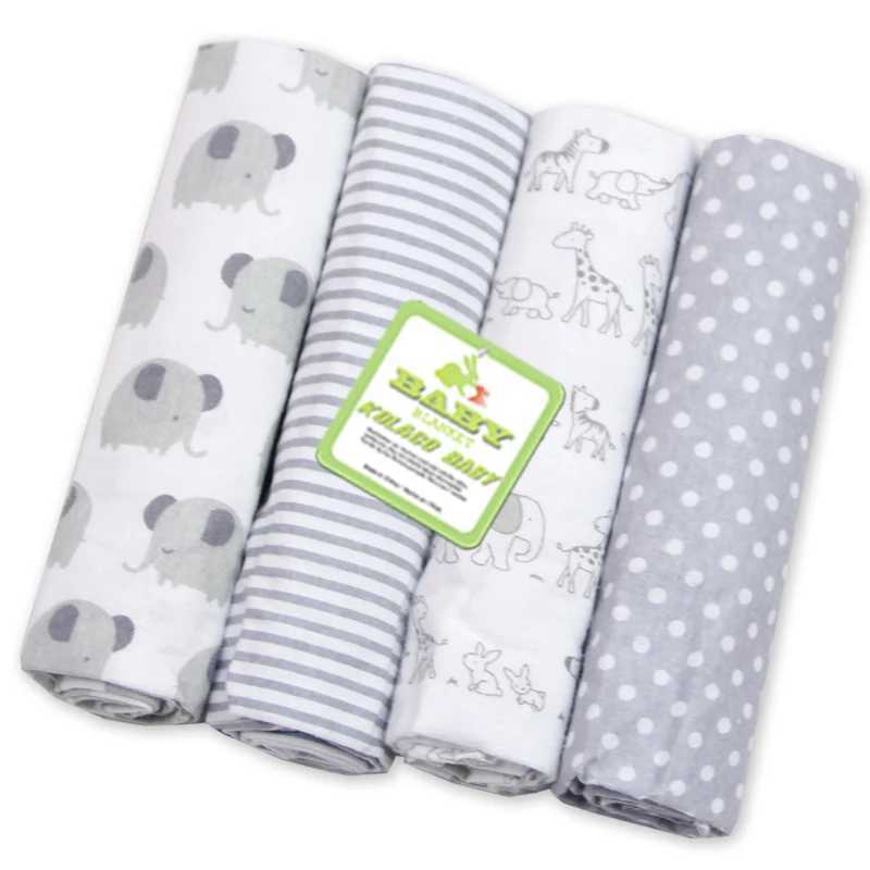 4Pcs/Lot 100% Cotton Muslin Flannel Baby Swaddles Soft Newborns Blankets Baby Blankets Newborn Muslin Diapers Baby Swaddle Wrap Y240815