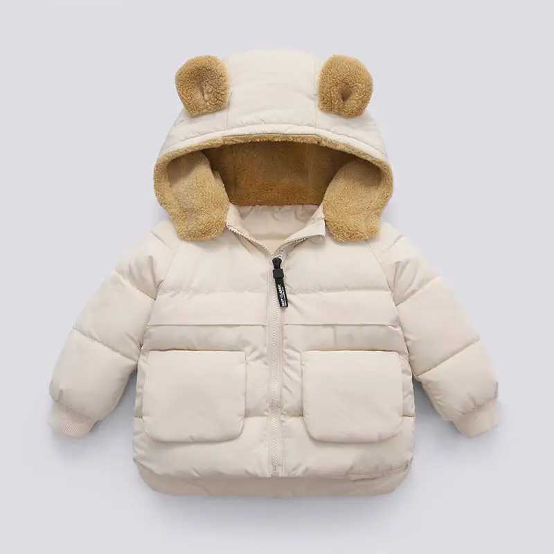 2024 Autumn Winter Preschool Clothing Baby Boys and Girls Hooded Cashmere Down Jacket Casual Warm Coat Childrens Clothing W240814