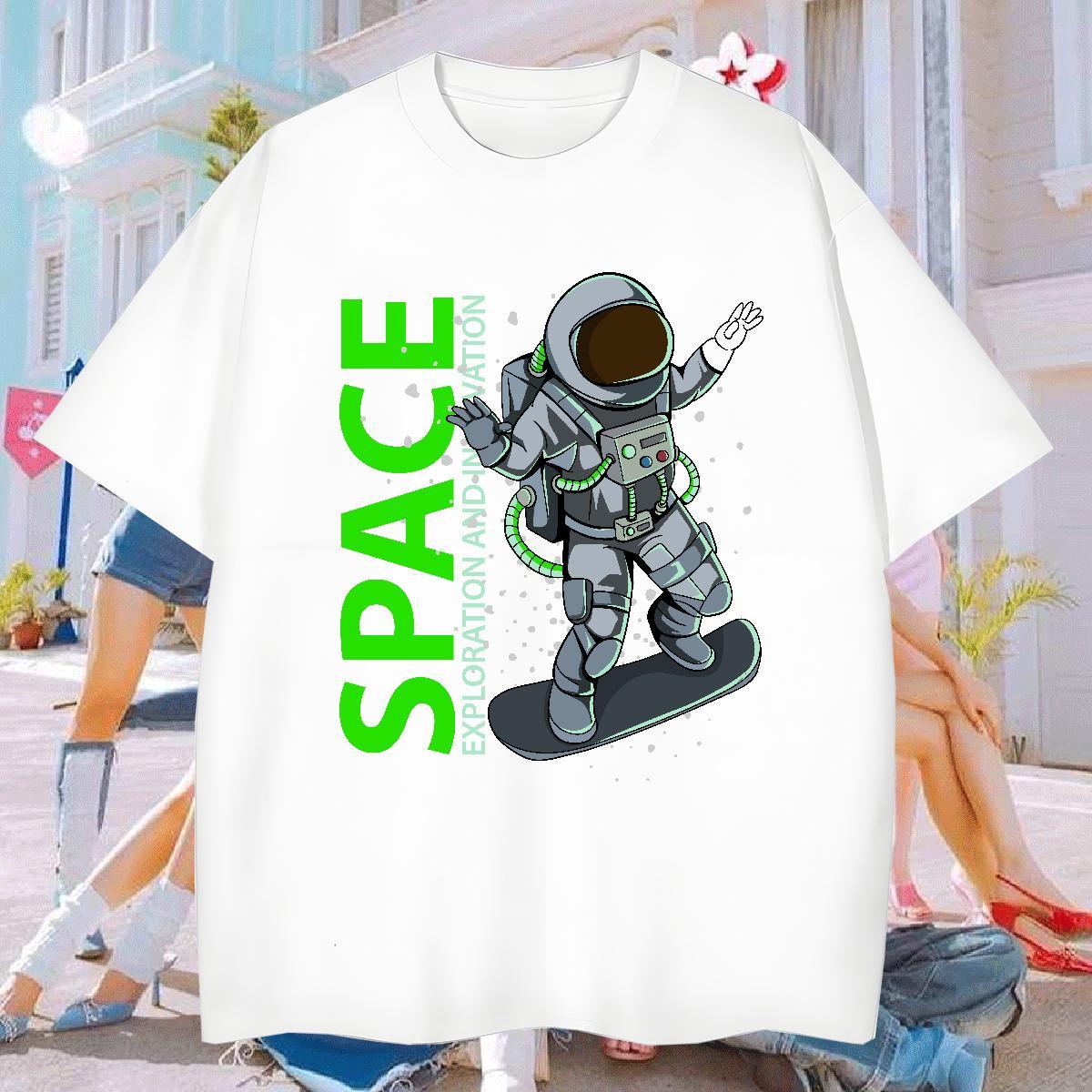 T-Shirts for Men 230g 100% Cotton universe Home Outdoor Breathable DIY Logo Oversized Tshirt for Man Woman Free Shipping Popular Tees Shirts