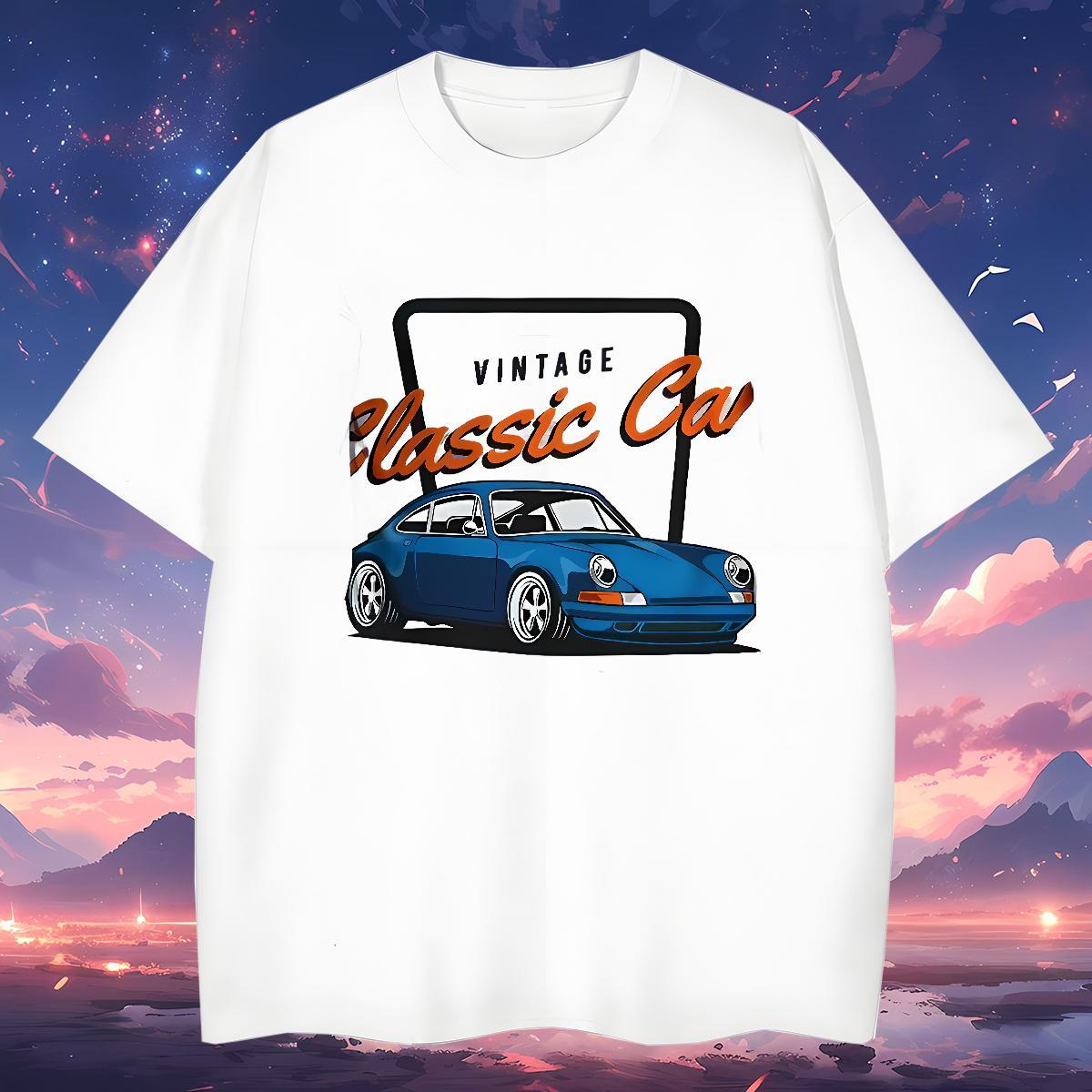 Cool car T Shirt For Man Hip Hop Street Men Tshirts 100% Cotton 230g Fashion Design O-Neck Short Sleeve Customized Tee Shirt