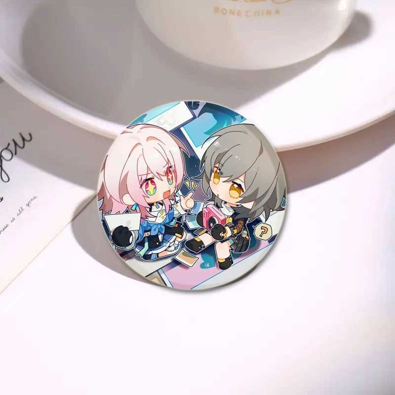 58mm anime star steel rail pin Honkai cartoon badge handmade tinplate brooch backpack clothing gift accessory brooch W240815
